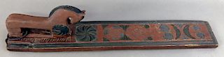 Scandinavian Paint Decorated Carved Mangle Board