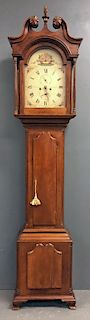 Chippendale Cherry Cased Tall Case Clock