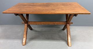 Pine and Oak Sawbuck Table