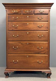 Pennsylvania Chippendale Walnut Tall Chest