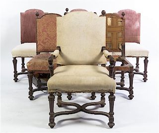 A Set of Twelve American Mahogany Dining Chairs, Height of tallest 42 1/4 inches.