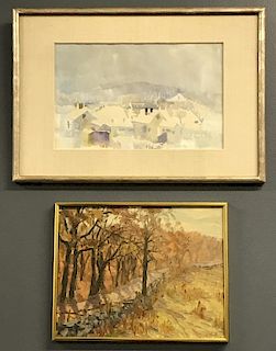 G. Morris Landscape abnd Lois Dollin Watercolor