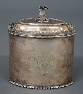 Rare Philadelphia Federal Silver Tea Caddy