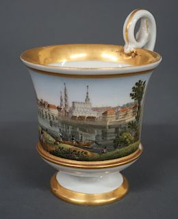 Dresden Porcelain Cup With Hand Painted Scene