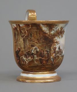 Meissen Porcelain Cup With Hand Painted Scene