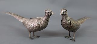 Pair of Sterling Silver Pheasants