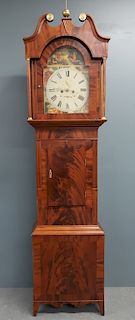 English Mahogany Tall Case 8-Day Clock