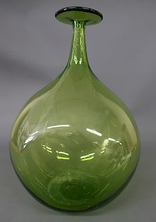 Blenko Glass Co. Green Glass Vase