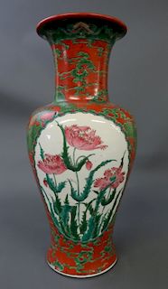 Colorful Asian Porcelain Floral Vase