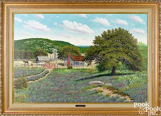 Manuel Garza oil on canvas Texas landscape