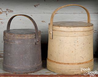 Two painted pine firkins