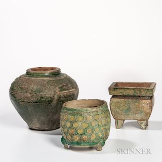 Tang Jar, Ming Censer, and a Han Jar
