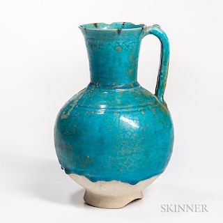 Kashan Turquoise-glazed Ewer