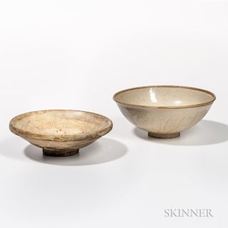 Two Cream-glazed Bowls