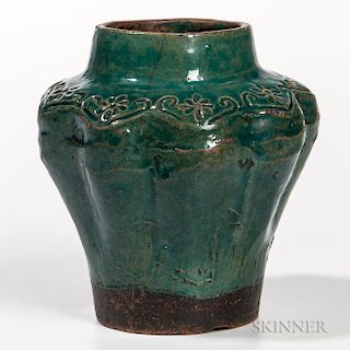 Turquoise-glazed Pottery Jar