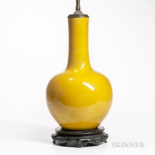 Yellow-glazed Lamp Vase