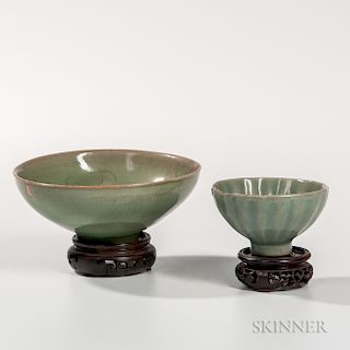 Two Small Celadon Bowls