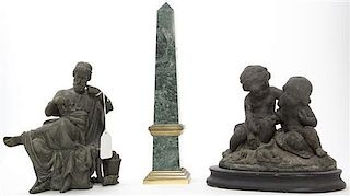 Two Neoclassical Style Figural Groups, Height of tallest 15 inches.
