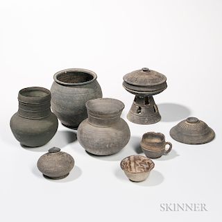 Eight Mostly Stoneware Items