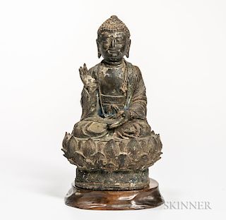 Painted Bronze Buddha