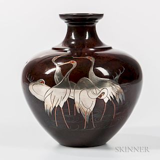 Bronze Copper Alloy Patinated Vase
