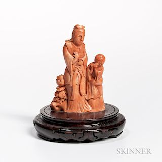 Coral Figure of Guanyin