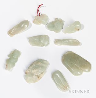 Ten Carved Jade/Hardstone Items