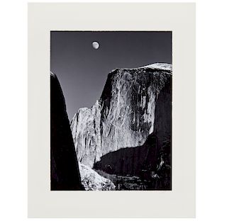 Ansel Adams (1902-1984 )Special Edition Photographic Print "Moon and Half Dome", Circa 1972-74