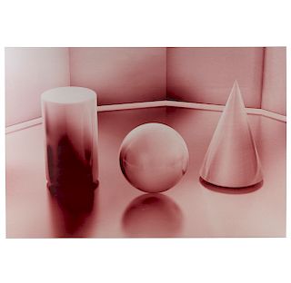 Ronald Davis (b. 1937) Fused Pixel Dust Aluminum, "Three Rounds Three, 2005"