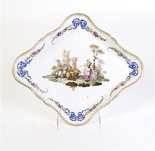 A German Porcelain Dish, Length 11 3/4 inches.