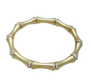 Gucci Bamboo Medium Diamond & 18K Yellow Gold Bracelet
