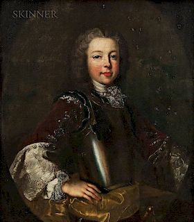 Continental School, 17th Century  Portrait of a Young Nobleman in Armor