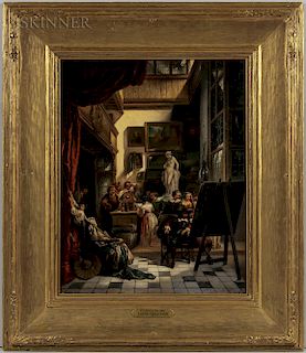 Louis Tielemans (Belgian, 1826-1856)  Titian's Studio