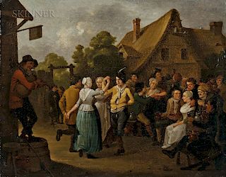 German School, 18th/19th Century  Merrymakers Before a Tavern