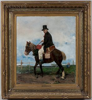 Attributed to Romàn Ribera Cirera (Spanish, 1849-1935)  A Gentleman Caller on Horseback