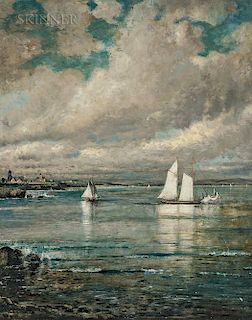 Edmund Darch Lewis (American, 1835-1910)  Cliffs at Newport