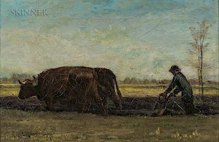 John Bernard Johnston (American, 1847-1886)  Plowing