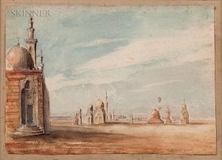 John Prendergast (American, b. 1815)  Tombs of Caliphs, Cairo