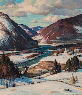 Aldro Thompson Hibbard (American, 1886-1972)  Vermont River Valley in Winter