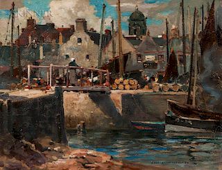 James Whitelaw Hamilton (Scottish, 1860-1932)  The Harbour—Eyemouth