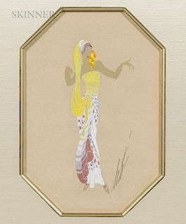 Romain De Tirtoff, called Erté (Russian, 1892-1990)  Lady in Yellow