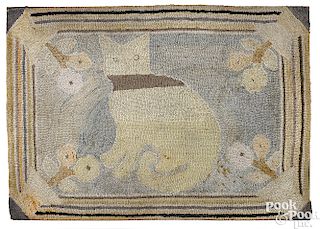 Hooked rug of a cat