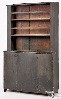 New England painted pine open top cupboard
