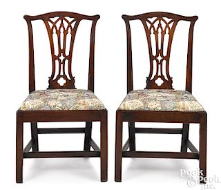 Pair of Chippendale mahogany dining chairs