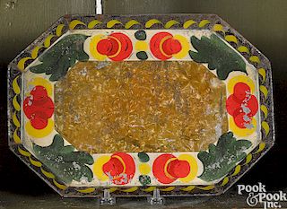 Pennsylvania painted toleware octagonal tray