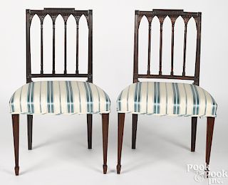 Two New York Federal mahogany chairs