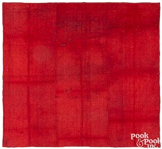 New England red linsey woolsey quilt