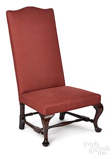 New England Queen Anne mahogany slipper chair