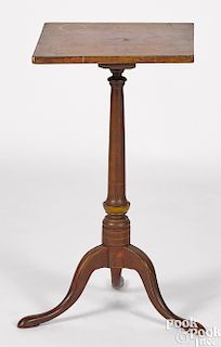 New England painted walnut candlestand