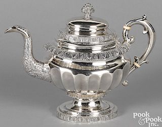 New York coin silver teapot